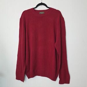 🚨NEW EDDIE BAUER Red Wool Blend Crewneck Sweater Smart Fabric Cozy Sz Large
